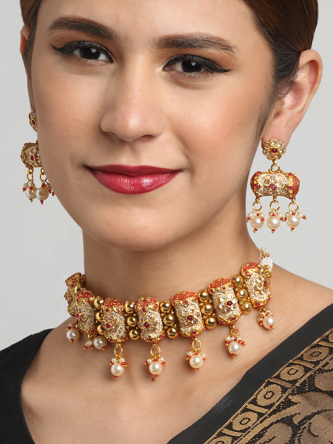 YouBella Jewellery Celebrity Inspired Gold Plated Necklace Jewellery Set for Girls and Women